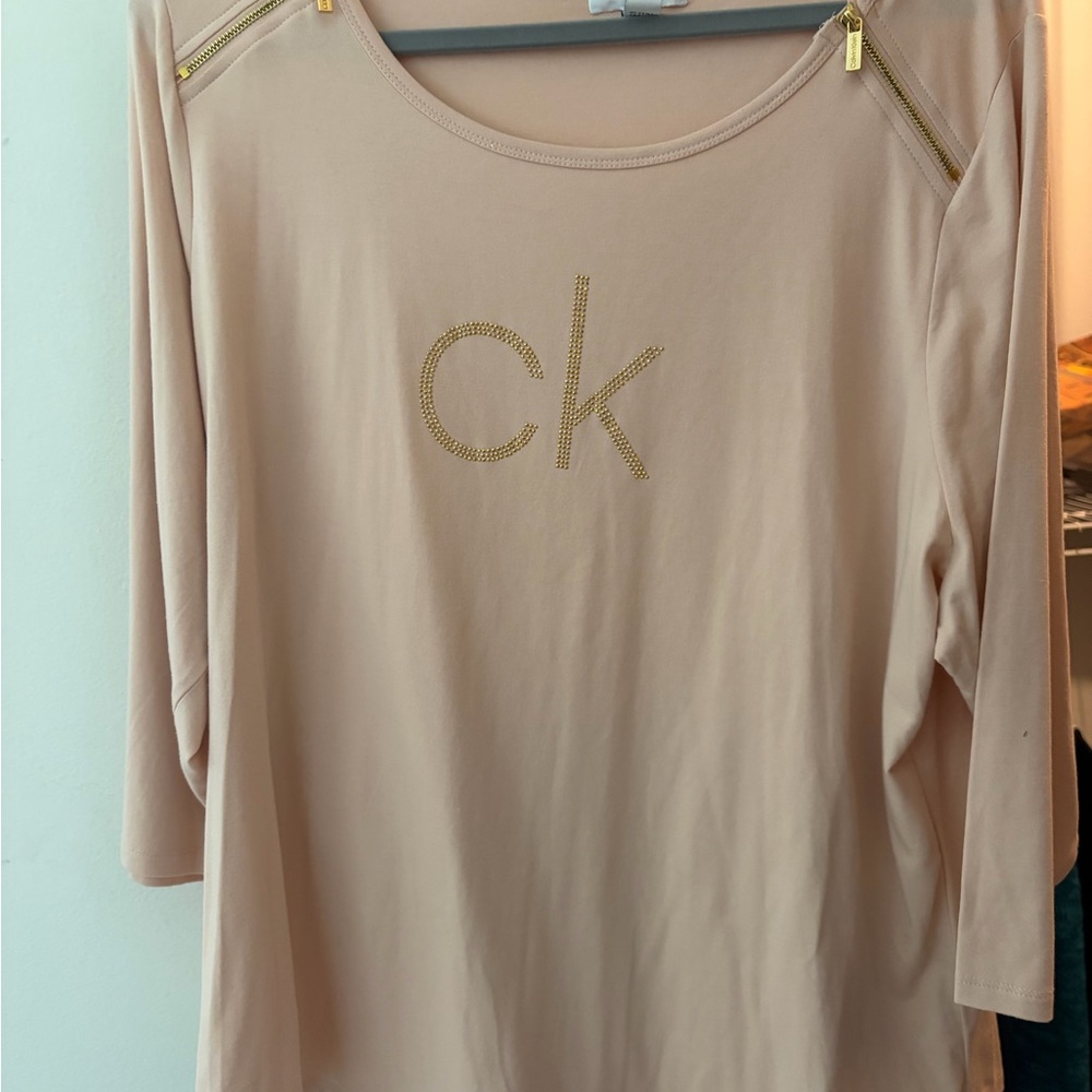 Calvin Klein Women's Blouse - Light Pink size 2X